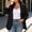 *Black, variant on Women's Plus Size Long Sleeve Blazer with Shoulder Pads,Casual Lapel Cardigan Jacket with Pockets Yellow,Women's Plus XXXXL