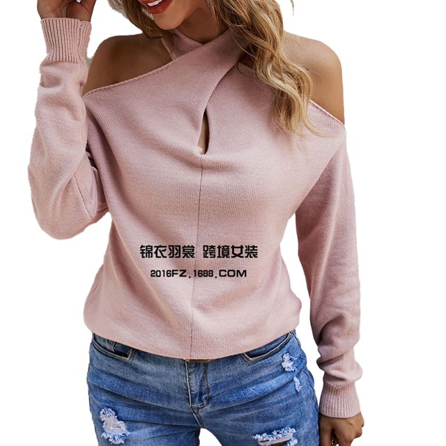 Chandail de Couleur Pure, Femmes V Pull Col Chaud Pull à Manches Longues Chandail Top-Notch Performance