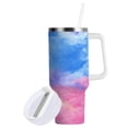 thumbnail image 2 of 30 oz Insulated Stainless Steel Tumbler Double Wall Stainless Steel Tumbler with 2-Way Drinking Tie-dye Clouds Pattern, 2 of 9