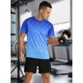 thumbnail image 6 of APTRO Men's and Big Men's Workout Shirt Athletic Core Shirt Quick Dry Moisture Wicking Short Sleeve Performance T-Shirt Grid Gradient Deep Blue,Sizes S-3XL, 6 of 7