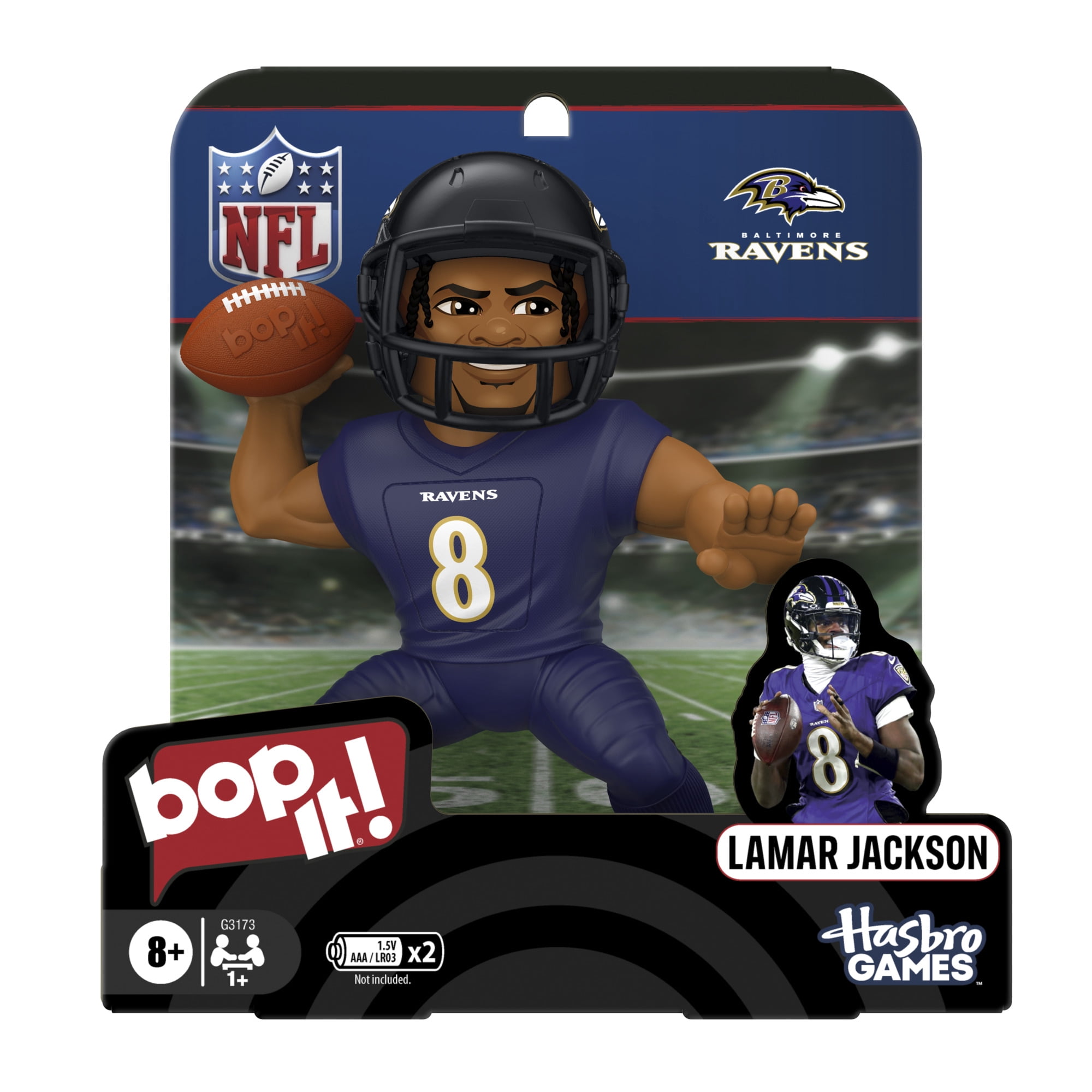 Bop It! Lamar Jackson Edition Game, Officially Licensed NFL Games for Kids and Teens, 8+