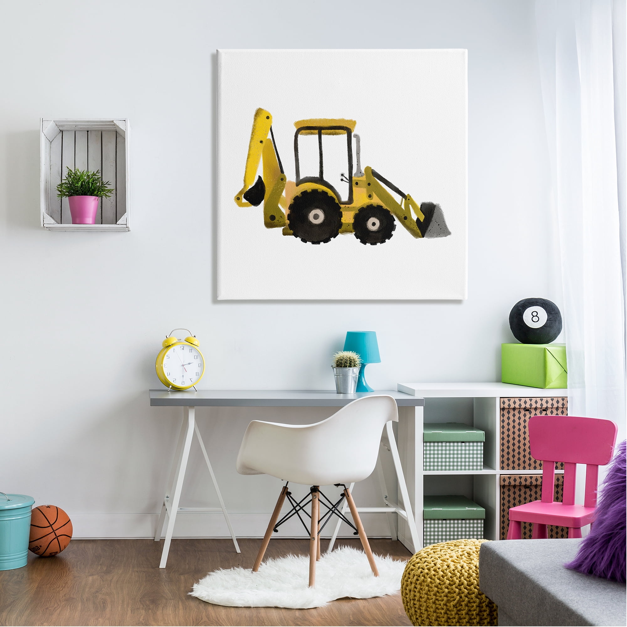 Stupell Yellow Bulldozer Construction Vehicle Transportation Painting Gallery Wrapped Canvas Print Wall Art