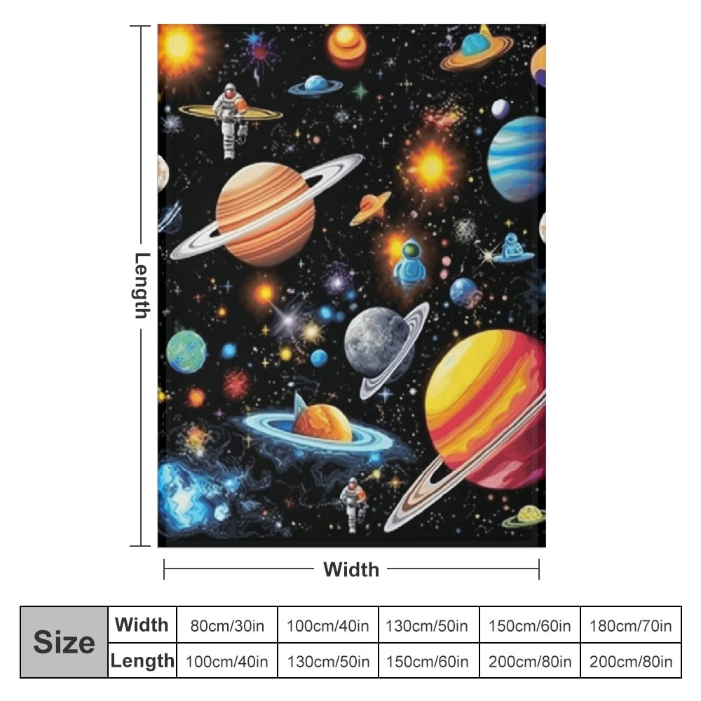 JEUXUS  Outer Space Blanket Kids Blanket for Boys Gifts Constellation Solar System Blanket Ultra Soft Galaxy Rocket Planet Blanket for Kids Birthday for Bed Couch Sofa Living Room Decor