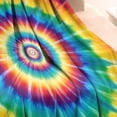 thumbnail image 3 of Colorful Rainbow Tie Dye Spiral Pattern Blanket,Comfortable Soft Flannel Throw Blanket,All Season,Warm Lightweight Blankets for Sofa Bed Couch Living Room Chair,30"x40", 3 of 4