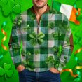 thumbnail image 2 of Men's St Patrick's Day Half Zip Sweatshirt Long Sleeve Clover Graphic Pullover, 2 of 5