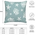 thumbnail image 4 of Seafoam Coastal Pillow Covers 18 X 18 Inch Set of 2, Blue Coral Starfish Throw Pillow Covers Summer Nautical Beach Decorative Pillowcase Linen Square Outdoor Cushion Cover for Home Bed Couch Sofa, 4 of 6