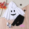 thumbnail image 2 of Eliza-Tops + Pantalones Set 0-5 Años Niño Pequeño Niños Fantasma Cara Sonriente Impresión Capa Sudaderas Y Largos Ropa De Halloween, 2 of 4