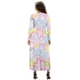 thumbnail image 2 of FKELYI Cute Flower Print Womens Long Sleeve Fall Dress V Neck Maxi Casual Dress with Pockets Soft A-Line Flowy Tiered Waist Dresses for Ladies, M, 2 of 6