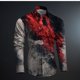 thumbnail image 1 of Camisa informal retro para exteriores con diseño de grafiti de tinta salpicada irregular en rojo 2024 para hombre, suave y cómoda, de talla grande, 1 of 6