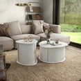 thumbnail image 2 of Furniture of America Elara Wood 2-Piece Coffee Table and End Table Set in White, 2 of 20