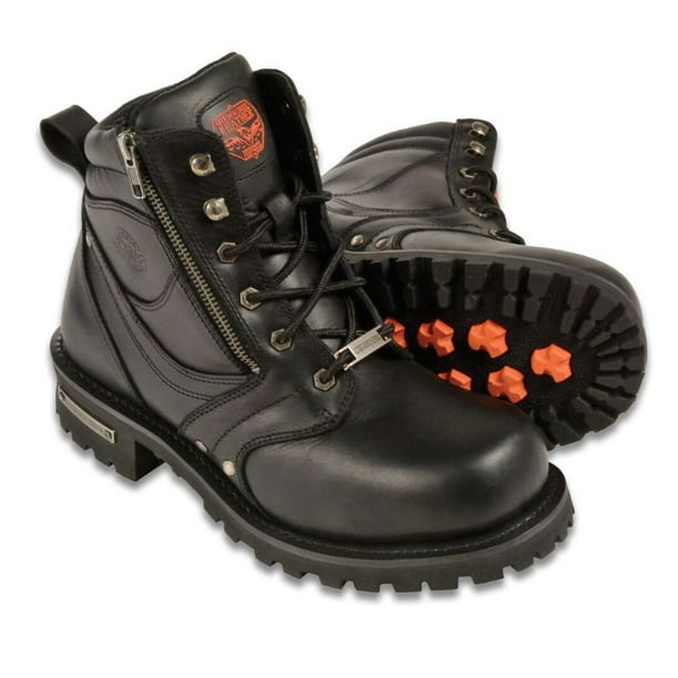 Milwaukee Mens Side Zipper Plain Toe Boots Black-Regular - Walmart.com ...