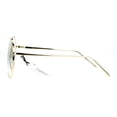thumbnail image 3 of Retro Cropped Exposed Lens Round Metal Rim Womens Eye Glasses Gold, 3 of 4