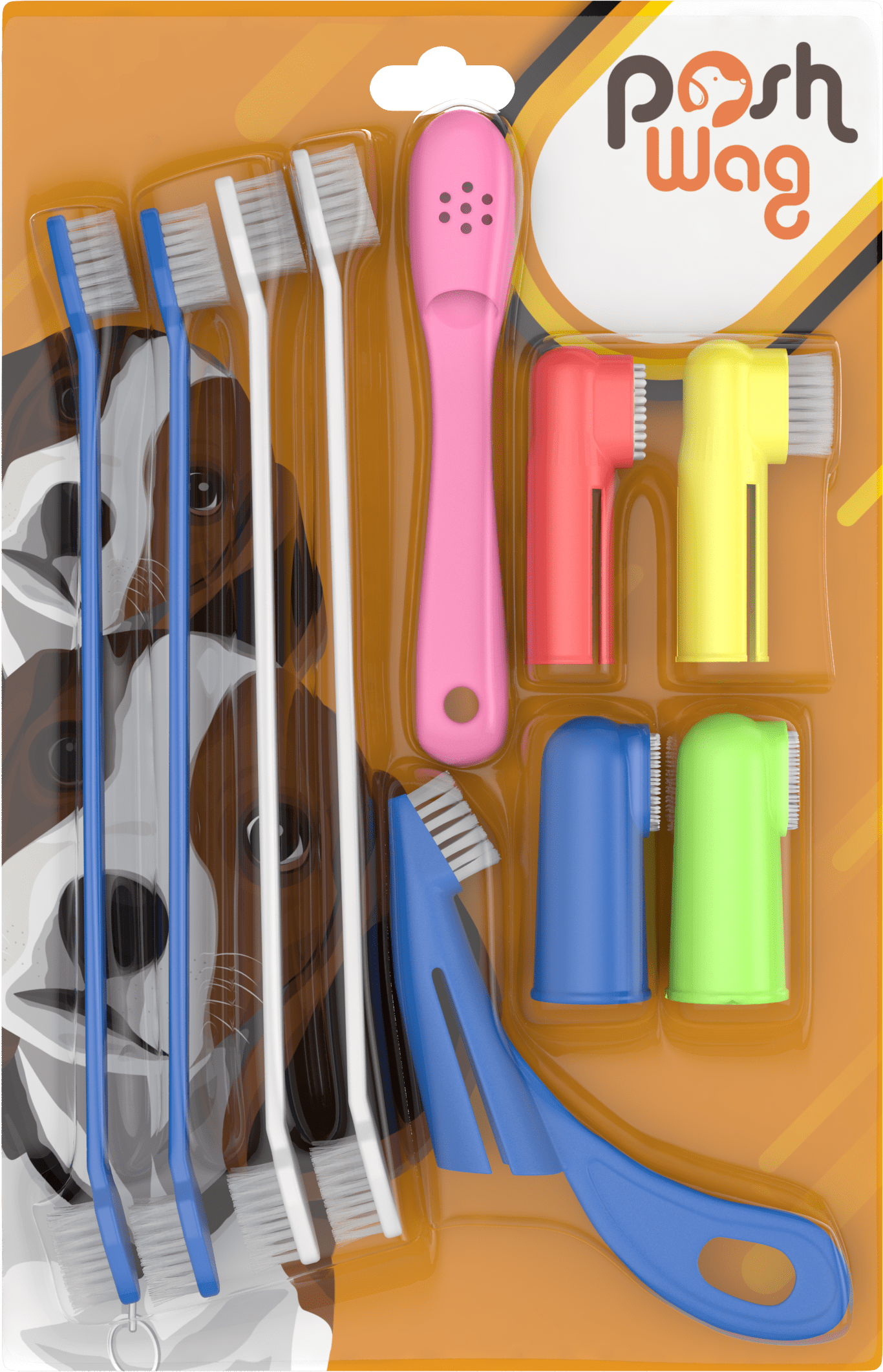 PoshWag Dog Toothbrush Dog Set Kit [Remove Plaque & Brighten Your PET'S