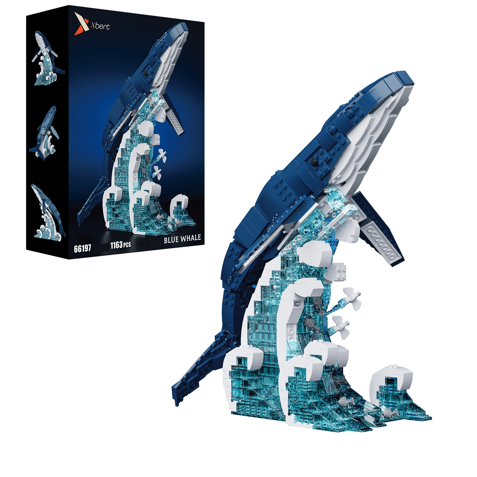 Remocguys Humpback Whale Building Set Compatible with Lego Ocean Animal Desktop Decor Creative Collectible for Adults 1163pcs