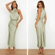 thumbnail image 3 of Elegante vestido de noche de satén con cuello halter y sin mangas para mujer (M), 3 of 6