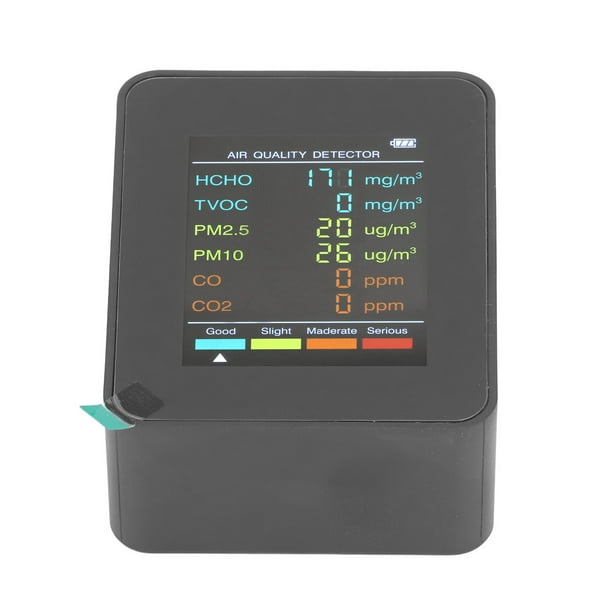 Monitor Inteligente de Del Aire, Pantalla LCD Retroiluminada Portátil, Detector de CO2, TVOC, HCHO, PM2.5, PM10 ConfiPión de Aarma Para El Hogar, La Oficina y LA
