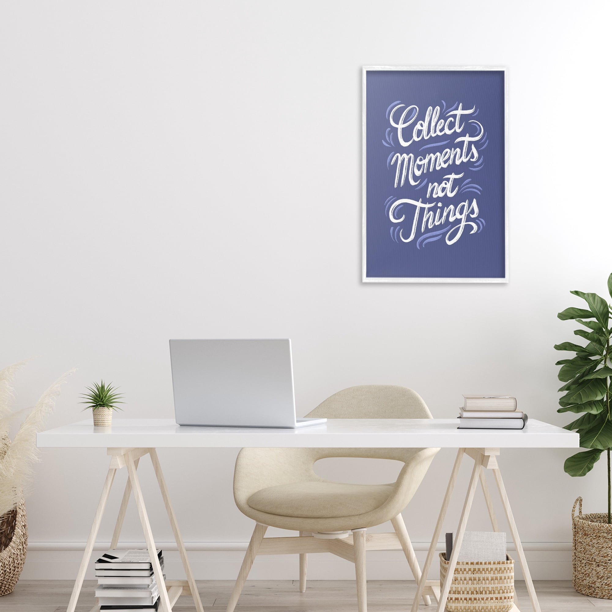Stupell Industries Collect Moments Not Things White Framed Giclee Art, design by Martina Pavlova
