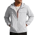 thumbnail image 3 of Men's Sun Protection Jacket Ice Silk Hoodie, Lightweight Nylon Spandex Zip Up Cardigan, Long Sleeve Cooling UPF 50+ Swim Shirt, Quick Dry Outdoor Fishing Hiking Beach | Zenithor,Gray 2XL, 3 of 9