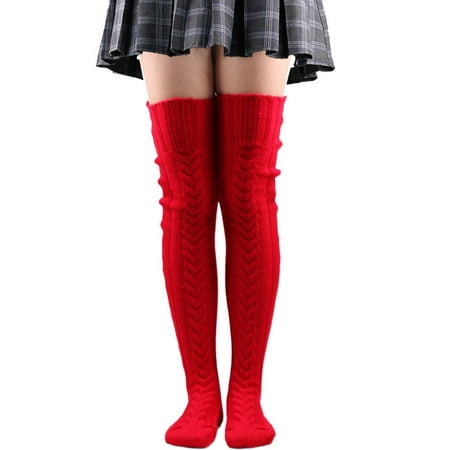 

Women s Cable Knitted Thigh High Boot Socks Extra Long Winter Stockings Over Knee Leg Warmers