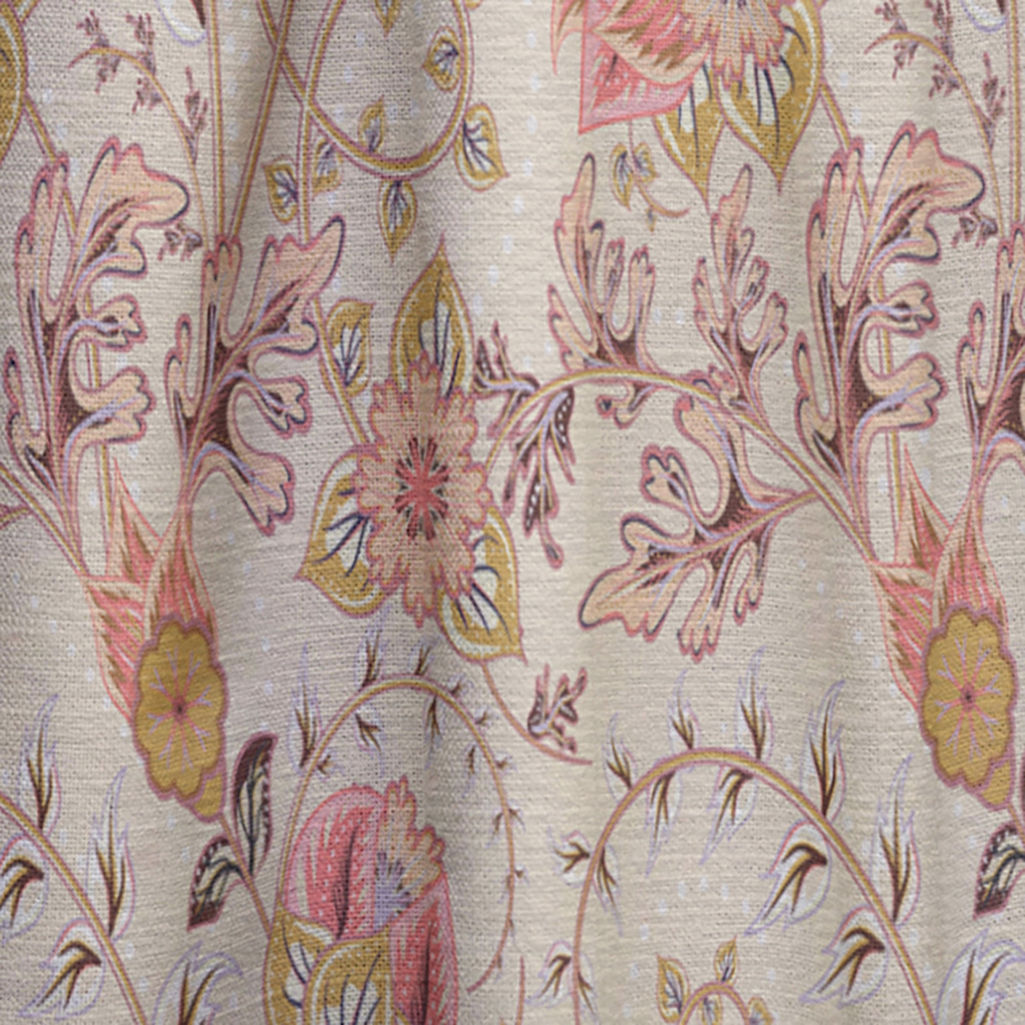 Designart 'Oriental Floral Paisley Retro Pattern' Mid-Century Modern Curtain Panel