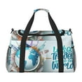 thumbnail image 1 of Disketp Let's go Travel Around the World Bolsa de Viaje Tipo Duffle, Bolso de Mano para Fin de Semana para Mujer, Bolsa de Gimnasio Ligera para Hombre, Esencial para Viajes, 1 of 7