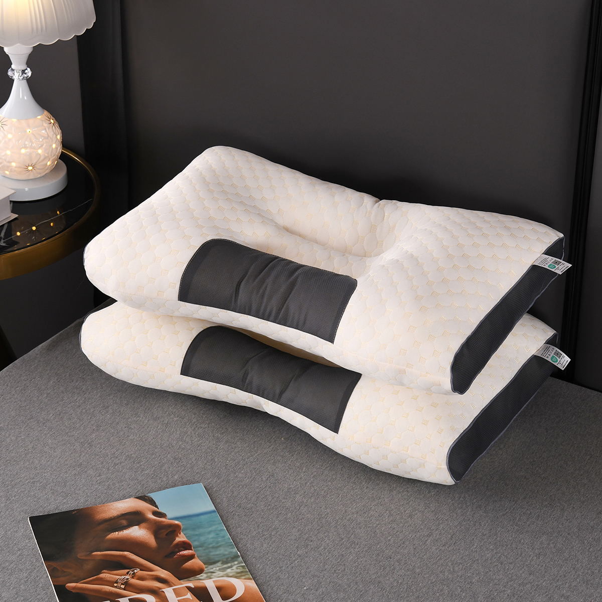 Eurhowing Memory Foam Cervical Pillow for Neck Pain Relief, Ergonomic Orthopedic Pillow, Contour Pillow for Side & Back Sleepers