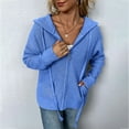 thumbnail image 4 of Lilgiuy Women Casual Pockets Long Sleeve Casual Solid Coat Cardigan Blouse(Blue,6) Winter Clothes for 2022, 4 of 5