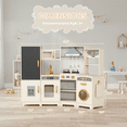 thumbnail image 4 of TLSUNNY Toddler Wooden Play Kitchen w/ Lights & Sounds, Blackboard, Washer, Ice Maker & Utensils, for Kids Ages 3+, 4 of 10