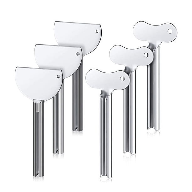Exprimidor de pasta de dientes, 6 piezas Exprimidor de tubo de metal Llave Exprimidor de tubo de rodillo de pasta de dientes de acero inoxidable para pintura, cosméticos y tinte para el cabe