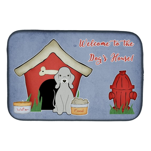 Dog House Collection Bedlington Terrier Blue Dish Drying Mat