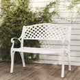 thumbnail image 1 of vidaXL Banc de Jardin 102 cm Aluminium Moulé Blanc, 1 of 4