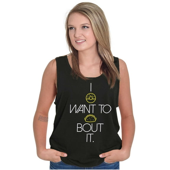 I Donut Want to Taco Bout it Food Pun Tank Top T Shirts Men Women Brisco Brands S