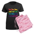 thumbnail image 5 of CafePress - Rainbow Dachshunds Women's Dark Pajamas - Women's Short Sleeve Print T-Shirt and Pants Dark Cotton Pajama Set, 5 of 7