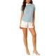 thumbnail image 2 of INSPIRAR CHIC Blusa de Mujer Vintage con Cuello Peter Pan, Manga Corta con Contraste, Talla L Azul, 2 of 7