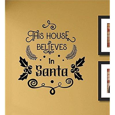 UPC 651973009349 product image for this house believes in santa christmas vinyl wall art decal sticker | upcitemdb.com