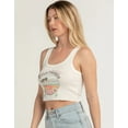 thumbnail image 2 of Billabong Women's Beautiful Day Distressed Print Cropped Tank Top Tee T-Shirt (Medium, Off White), 2 of 5