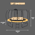 thumbnail image 3 of Shengchao Trade 12FT Round Backyard Trampoline with Safety Enclosure Net and T-Hook, 3 of 13
