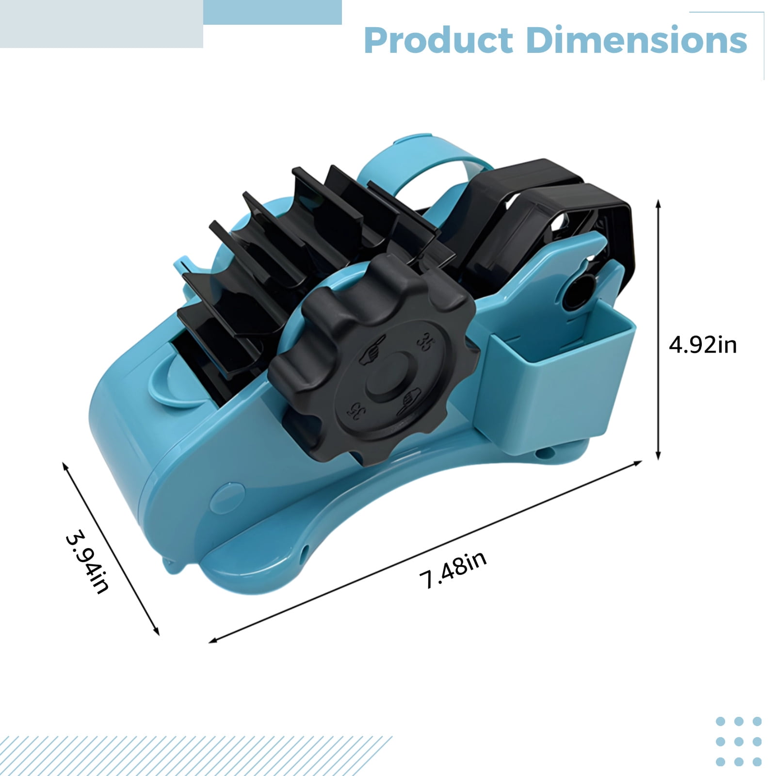 Heat Press Tape Dispenser, Multifunctional Clear Tape Cutter, Includes Multi-Roll Storage Slot and Non-Slip Feet, Ideal for Sublimation Heat Press Tasks