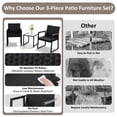 thumbnail image 5 of Walsunny 3 Piece Modern Patio Bistro Set,All-Weather Patio Furniture Set with Glass Top Coffee Table,Rattan Conversation Set with Cushions and Side Table for Balcony Porch Garden Backyard,Black, 5 of 8
