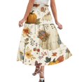 thumbnail image 6 of Womens Casual Elastic Waist Drawstring Midi Skirt Halloween Print Vacation Style Ruffle Hem A Line Flowy Skirt, 6 of 6