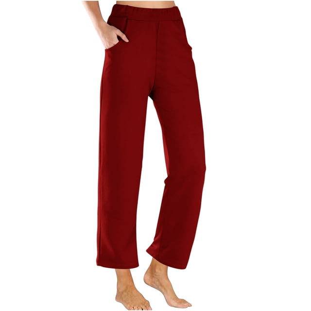 AherBiu Womens Sweatpants High Waisted Trackpants Straight Leg Joggers Casual Loose Pants with Pockets