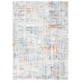 thumbnail image 2 of SAFAVIEH Berber Clover Abstract Polyester Shag Area Rug, Blue Rust/Ivory, 5'5" x 7'7", 2 of 9