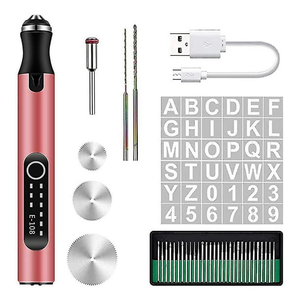 Pluma de grabado, Kit de herramientas de grabado eléctrico, Mini grabador recargable Diy, Compatible con tallado Gl