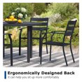 thumbnail image 6 of Patio Chairs Set of 4, Stackable Black Metal Dining Chairs with Armrest - 300LBS Capacity, Ideal for Garden & Backyard, 6 of 7