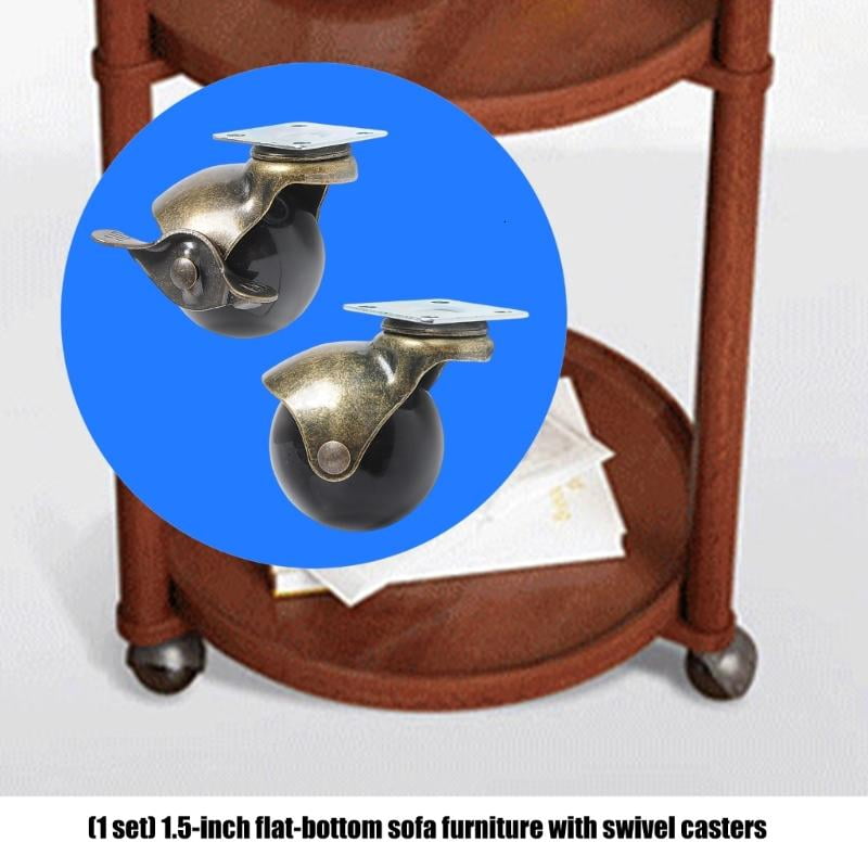 CEORPER Low Noise Ball Caster Wheel Furniture Wheel Swivels Plate Ball Casters