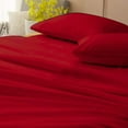 thumbnail image 3 of 4 Piece Luxurious Sheet Set ultra Soft 100% Egyptian Cotton, 800 Thread Count 8 Inch Deep Pocket - (Olympic Queen - Size) Solid Red Colour, 3 of 4