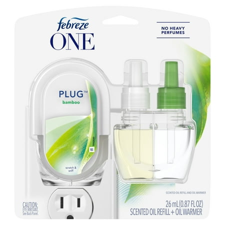 Febreze One Plug Scented Oil Warmer + Bamboo Scented Oil