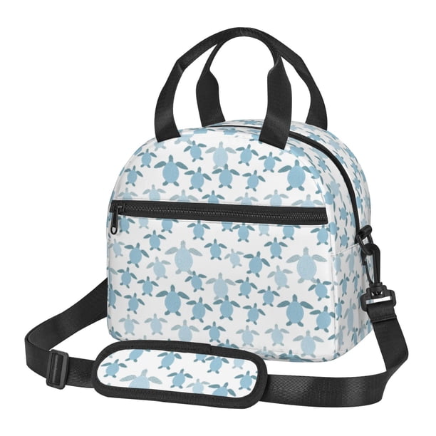 Balery Hand Drawn Turtle Bolsa de Almuerzo Impresa, Caja de Almuerzo Reutilizable, Bolsa Térmica Aislada para Almuerzo, Bolsa Antiderrames