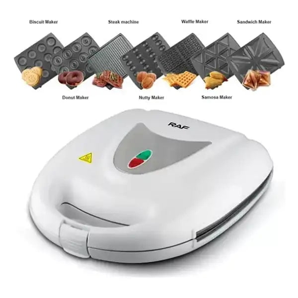 Máquina Multifuncional Para Hacer Donas Waffles 7En1 Raf 217 Color Blanco