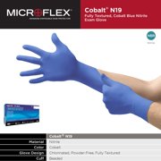 MICROFLEX Cobalt Disposable Nitrile Exam Glove Standard Cuff Length MEDIUM N192 100 per Box